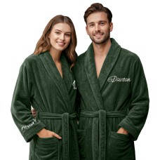 Personalised Name On Front Left Chest & Right Sleeves Bathrobe – Custom Embroidered –Spa Hotel Luxury Robe for Men & Women Personalised Name On Front Left Chest & Right Sleeves Bathrobe – Custom Embroidered –Spa Hotel Luxury Robe for Men & Women